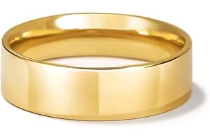 Aojun 14K Gold Filled Ring High Polish Plain Tarnish Resistant Comfort Fit Eternity Wedding Band 1mm 2mm 3mm 4mm 5mm 6mm 8mm Ring for Women Men