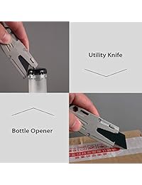 ALVAGO   Navaja multiherramienta, herramienta de bolsillo con cuchillo de utilidad, abrebotellas, llave, regla y destornillador (acero inoxidable)