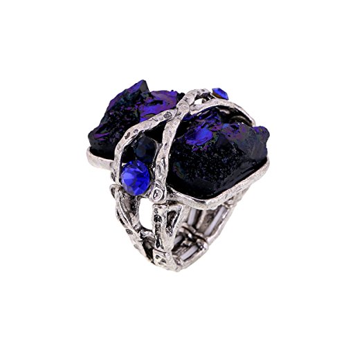 Cubic gem resin stone with crystal elastic stacking rin…