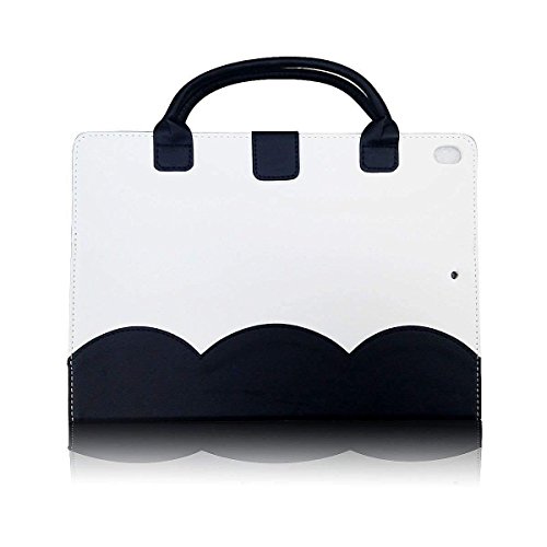 2018 iPad 6th Generation Case,elecfan PU Leather Handbag Smart Stand Case Auto Wake/Sleep Feature with Wallet File Pocket for Apple 2017&2018 iPad 9.7 - Black