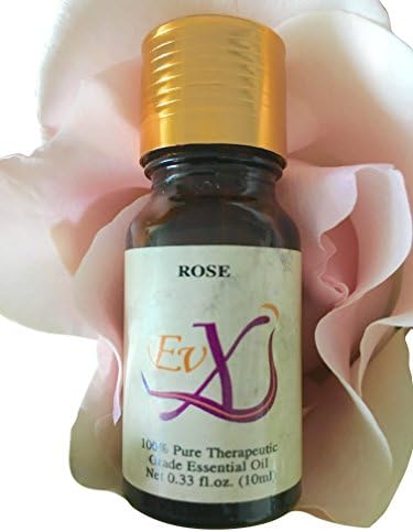 EvX Absolute Organic Rose Essential Oil Aromatherapy Stress Anxiety Relief Spiritual Relaxation Rejuvenates Skin 100% Pure Therapeutic Grade Massage Inhale Diffuser Friendly Child Safe Gift
