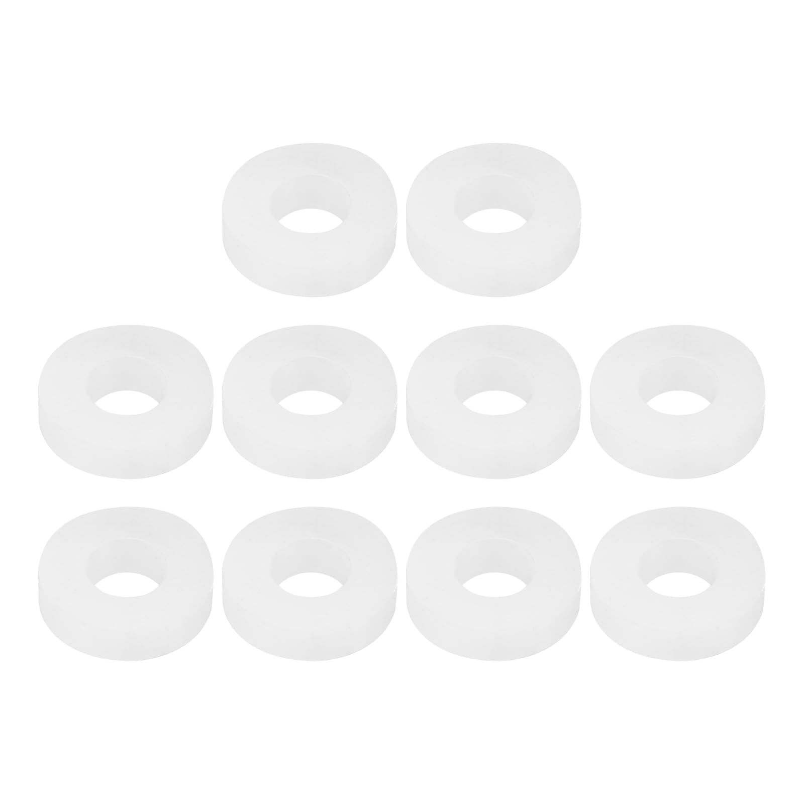 PATIKIL Silicone Rubber Flat Washer, 10 Pcs 0.79" OD x 0.33" ID x 0.2" Thickness Sealing O Ring Water Hose Gasket Assortment Kit Heat Resistant Washer for Plumbing Valve Machinery, White