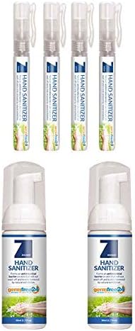 GermFree 24 Hand Sanitizer Travel Pack - Long-Lasting 24 Hour Effect - Kills 99.99% Of Germs &amp; Provides All Day Protection - Non-Staining - Odorless (Includes 4x 9ml Spray Pens &amp; 2x 50ml Foamers)