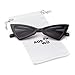 ADE WU Triangle Cat eye Sunglasses for Women Men Trendy Retro Glasses UV400 Protection (Black)