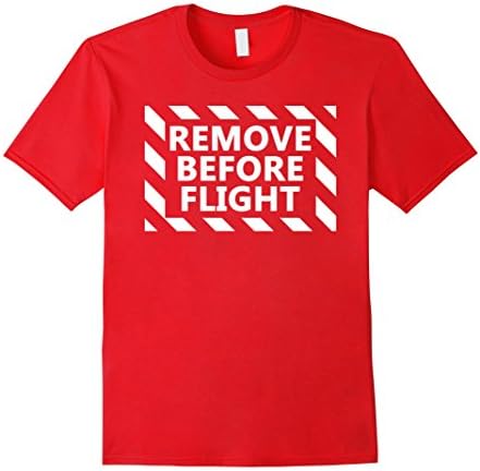 Mens Remove Before Flight Pilot Clothes - Aviation Pilot T-Shirt XL Red
