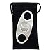CiTree Cigar Cutter, Stainless Steel Guillotine Double Cut Blade in Black Gift Pouch (Silver)