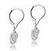 Hoops & Loops 925 Sterling Silver Love Knot Flower Eternity Irish Celtic Design Dangle Lever-back Earrings, Silver, Yellow Gold, Rose Gold & Black Flashed Sterling Silver