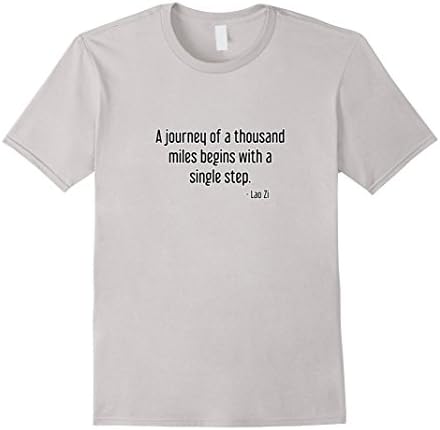 Mens A journey of a thousand miles begins with a single step Medium Silver