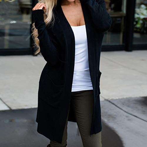 Liraly Womens Coats, Big promotion! New Fashion Womens Long Jackets Autumn Solid Ladies Coat Outwear Cardigan Overcoat (US-4 /CN-S,Black ) - Thumbnail 4
