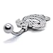 Pierce2GO Sea Turtle Belly Button Ring - 14G Surgical Steel turtle Belly Button Ring - Belly Button Rings Piercing for Women – 7/16”