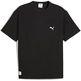 PUMA Mens Class Relaxed Pinnacle Crew Neck Short Sleeve Casual Tops Casual - White