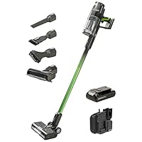 Greenworks 24V Brushless Cordless Stick Vacuum, Lightweight, Handheld, Pet, Anti-Allergen HEPA Filtration, Hard Floor, Carpet, Car, 4Ah Battery, and 30-Minute Charge Time (Green)