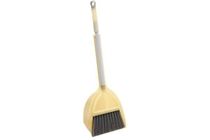 Xifando Mini Broom with Dustpan for Kids,Little Housekeeping Helper Set (Light Yellow)