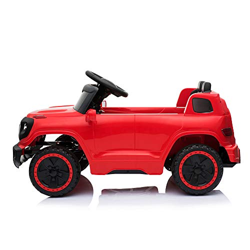VALUE BOX Electric Remote Control Truck, Kids Toddler Ride On Cars 6V Battery Motorized Vehicles Children's Best Toy Car Safe with 3 Speeds, Music, seat Belts, LED Lights and Realistic Horns (Red)