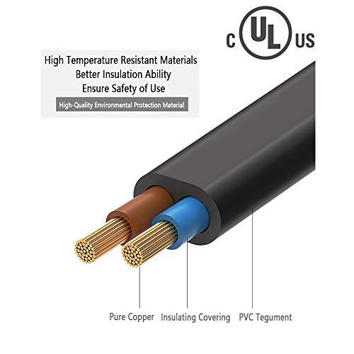 for Xbox Power Cord Cable Replacement [UL Listed] 5FT Extension Compatible for Xbox One S