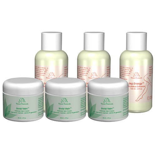 3 Leg Care Combos with 3x2oz Jars of Invisi-Vein and 3x4oz bottles of Leg Energy, Best Value