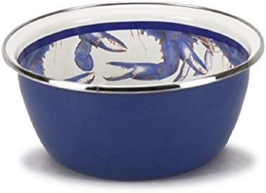 Golden Rabbit Enamelware, 4PC, Blue Crab Salad Bowl, 3 cup Salad Bowl, 5½ inch wide x 2½ inch deep