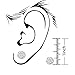 FANTOM Solid Silver White CZ Solitaire Bead Ball Pendant Combo Necklace, Earring and Rolo Chain.