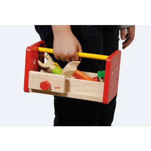 Goki 58871 Werkbank inklusive Aufbewahrungsbox, Mehrfarbig, 27cm x 17cm x 15cm – Bild 3