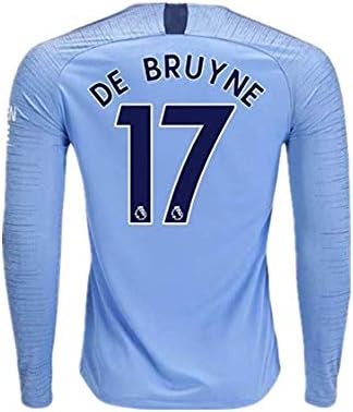 Ruisiag 18/19 Season Manchester City #17 DE BRUYNE Home Mens Long Sleeve Soccer Jersey Color Blue