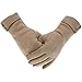 Lanzom Women's Warm Lined Thick Warmer Winter Gloves Touch Screen Gloves (Khaki)