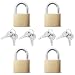 Arology 2 Sets of 2 Pack Brass Padlock (Total 4 Padlocks) 25MM with 2 Keys Each Lock, Safety and Secure Luggage, Carry On, Suitcase, Bags, Gate, Door, Toolbox