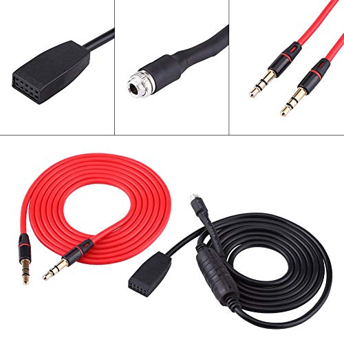 image for Qiilu 3.5mm Audio Input Mode Cable + MP3 Cable Car Female Aux Auxiliar