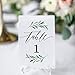 Tumbalina Wedding Table Numbers (Botanical Greenery), 4x6 Calligraphy Foil Design, Double Sided, (Botanical Greenery, 1-25)