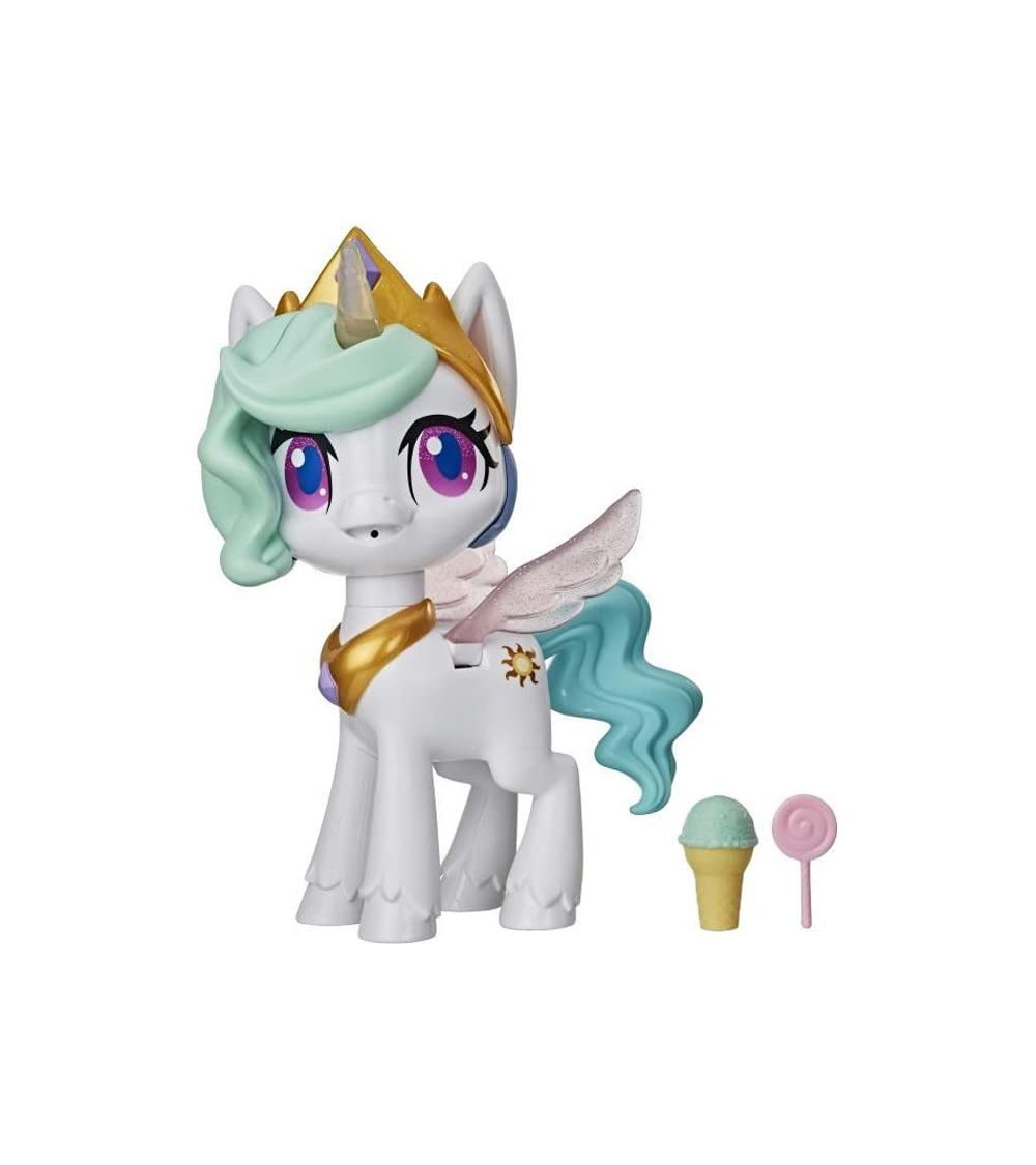 My Little Pony Magical Kiss Unicorn Princess Celestia, Interactive Unicorn Figure with 3 Surprises – Musical Children's Toy that Moves, Lights Up, E9107