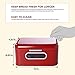 Bread Box for Kitchen Counter - Red Bread Bin, Retro Storage Container with Front Window, For Doughnuts, Pastries, Cookies - 12 x 7 x 6 Inches