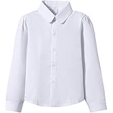 SHINFAN Girls' Long Sleeve Peter Pan Collar Shirt Girls School Uniform Shirts