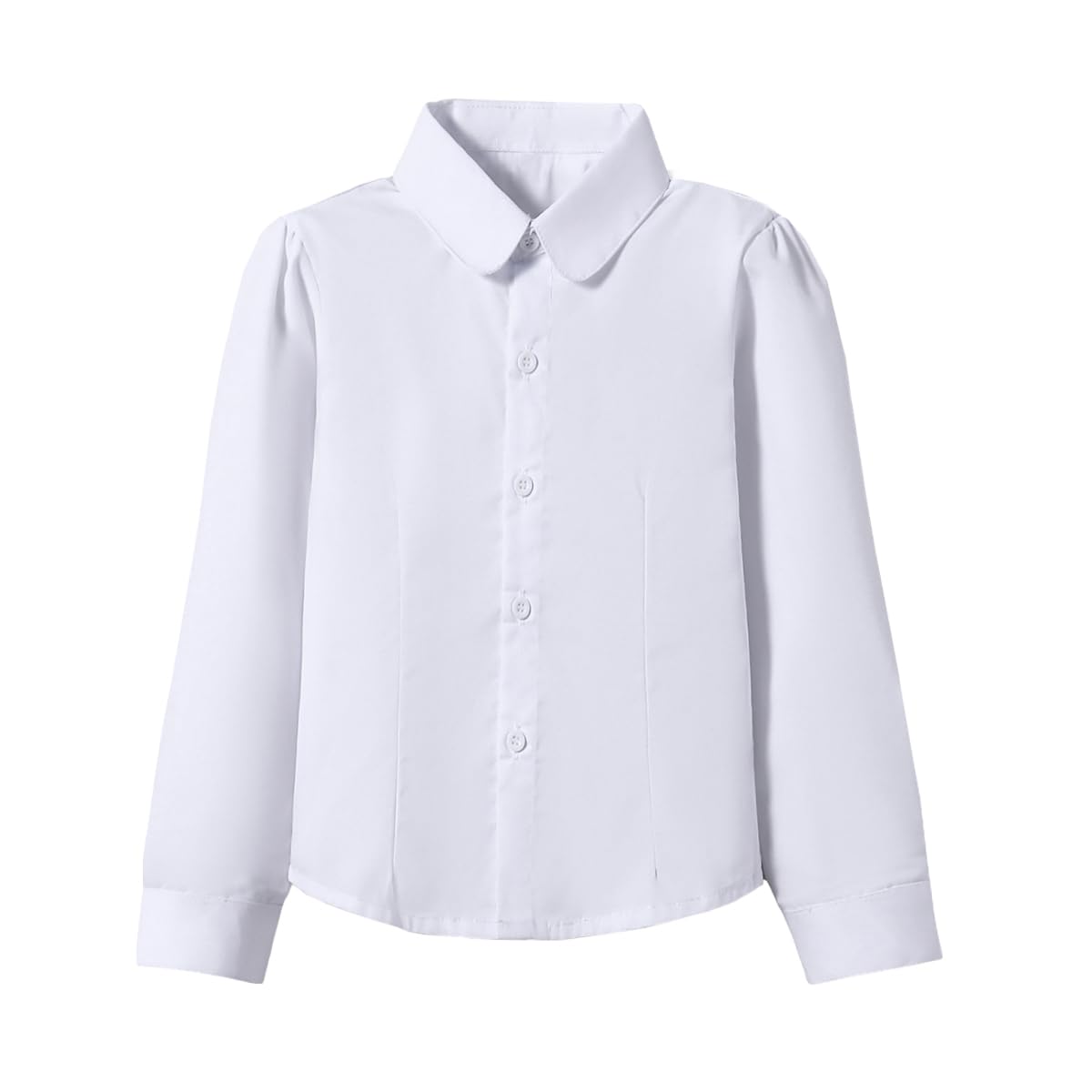 Photo 1 of SHINFAN Girls' Long Sleeve White Button Down Shirt Girls Peter Pan Collar School Uniform Shirt Size 3