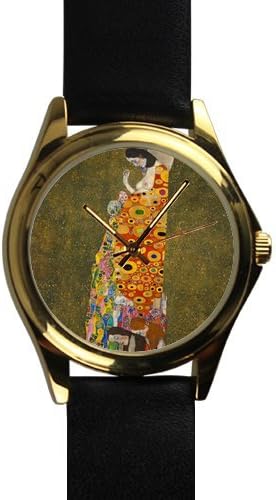 Unisex Watch Gustav Klimt Hope Gold-tone Leather Metal Watch