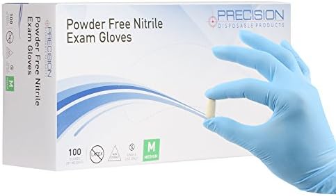 Nitrile Exam Gloves by Precision Disposables | Blue Medium 4 mil Thickness, Powder-Free, Non-Latex, Fingertip-Textured, Medical Grade, Food Safe Examination Gloves (Pack of 1000)