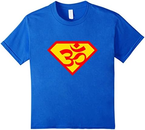 unisex-child Super Om Yoga Tee - Buddhism Spiritual Symbol T-Shirt 8 Royal Blue