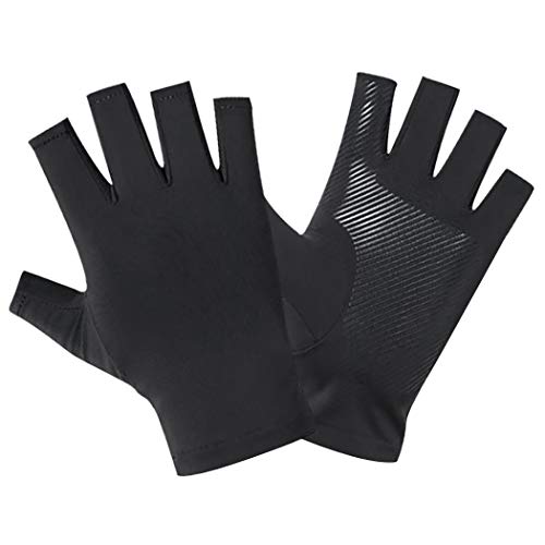 SOWUNO Cycling Gloves Half Finger Non-Slip Fingerless Bicycle FGloves Ice Silk Gloves Riding Gloves for Men Gym Motorcycle Breathable Racing Workout
