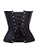 Chicastic Black Satin Sexy Strong Boned Corset Lace Up Bustier Top - Also White & Red