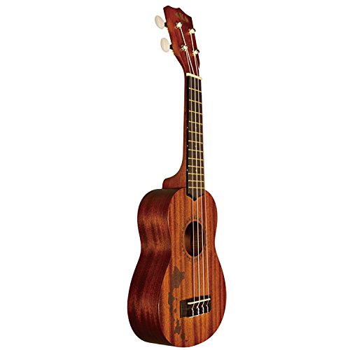Kala KA-15S-H1 Satin Mahogany Soprano Ukulele - Hawaiian Islands Bundle with Hard Case, Tuner, Strap, Fender Play Online Lessons, Austin Bazaar Instructional DVD, and Polishing Cloth - Thumbnail 4