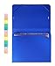 Expandable Accordion File Folder, Letter Size Portable Document Holder with 7 Pockets, Secure Flap and Rubber Band Closure (2 Pack, Blue)