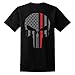 GunShowTees Men's Fire Dept/American Flag Skull Thin Red Line Shirt, X-Large, Black