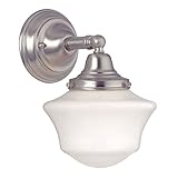 Schoolhouse Sconce in Satin Nickel Finish