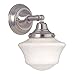 Schoolhouse Sconce in Satin Nickel Finish