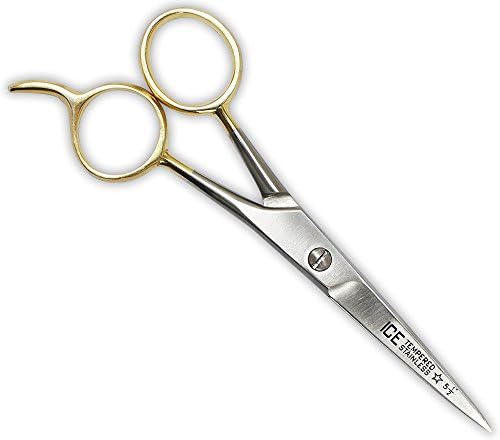 5-1/2 Inch Barber Scissors With 2-1/4 Inch Extra Sharp Blades, And Golden Finger Holes : ( Pack of 1 Pc )