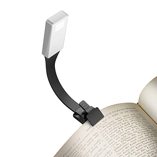 Simpeak Book Light, Clip on Warm Led Reading Light USB Rechargeable, 50 Lumens 3 Brightness Level Reading Lamp for Amazon Kindle/eBook Reader/Books
