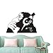 Banksy Vinyl Wall Decal Street Graffiti Monkey Wear Headphone Wall Art Sticker Bansky Chimp Listening to Music Earphone Graffiti Sticker Mural W-23 (Black, 57x83cm)