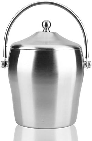 Artmice-Ice Bucket,Double-Wall Insulated Stainless Steel Ice Bucket with Lid and Portable Handle(Drum,2L)