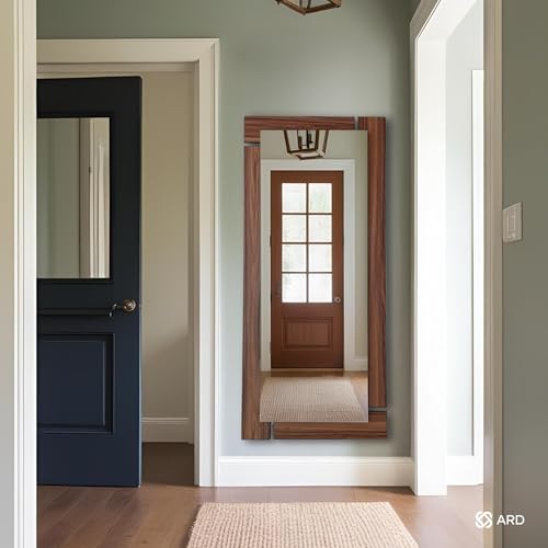 ARD Espejo Decorativo de Pared con Marco de Madera 138x55 cm | Glanz Oak Grand Cuerpo Completo Tipo flotado, diseño cálido y Elegante Ideal para Sala, Comedor o recámara