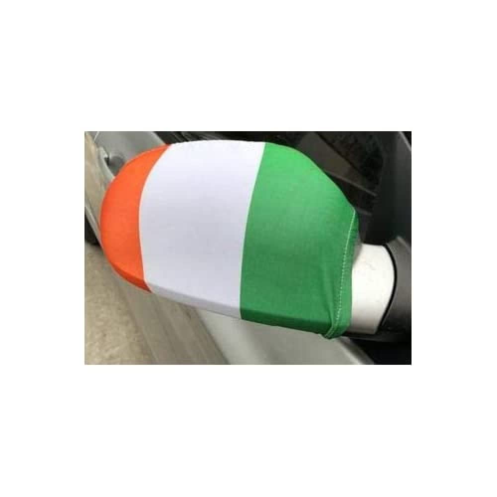 AZ FLAG - Ireland Car Mirror Flag - 2 Pieces - Polyester and Spandex Irish Small Flag for Car mirrors - Elastic