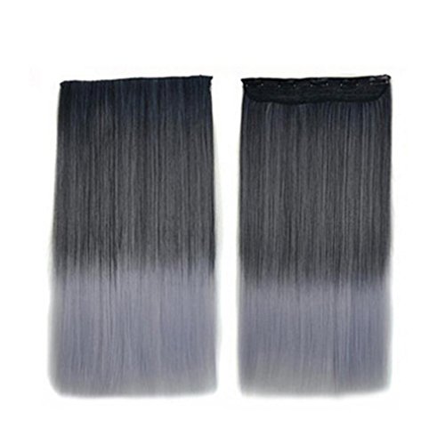 Straight/Wavy Synthetic Wigs, Women Heat Resistant Cosplay Wigs Grandma Gray Willsa