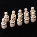 Hacloser 10Pcs/set Wooden Peg Dolls Unfinished, People Nesting Set DIY Craft For Paint Stain Ornament Decorations